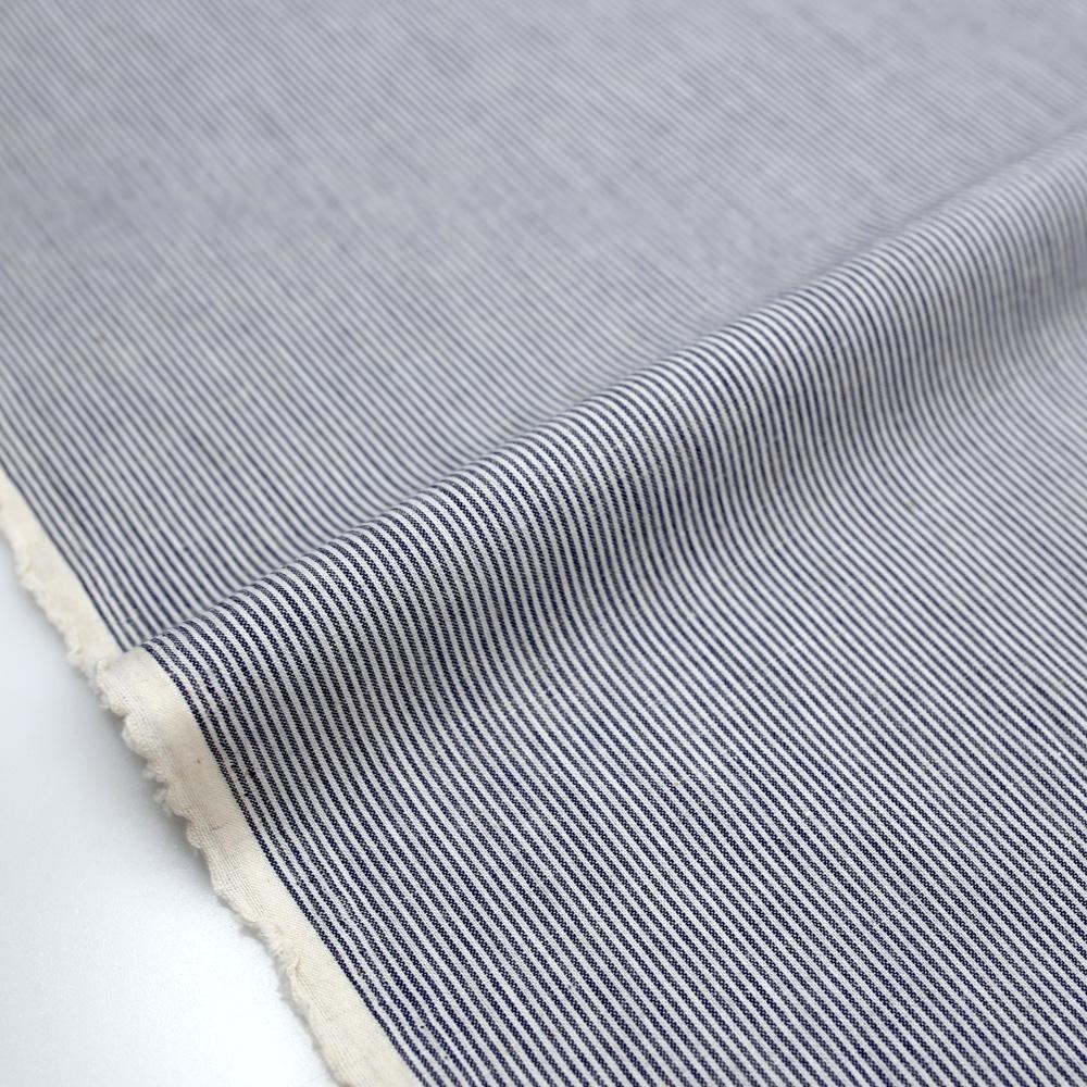 Kanayasu Yarn Dyed Cotton Linen Chambray Washer Finish - Blue - 50cm