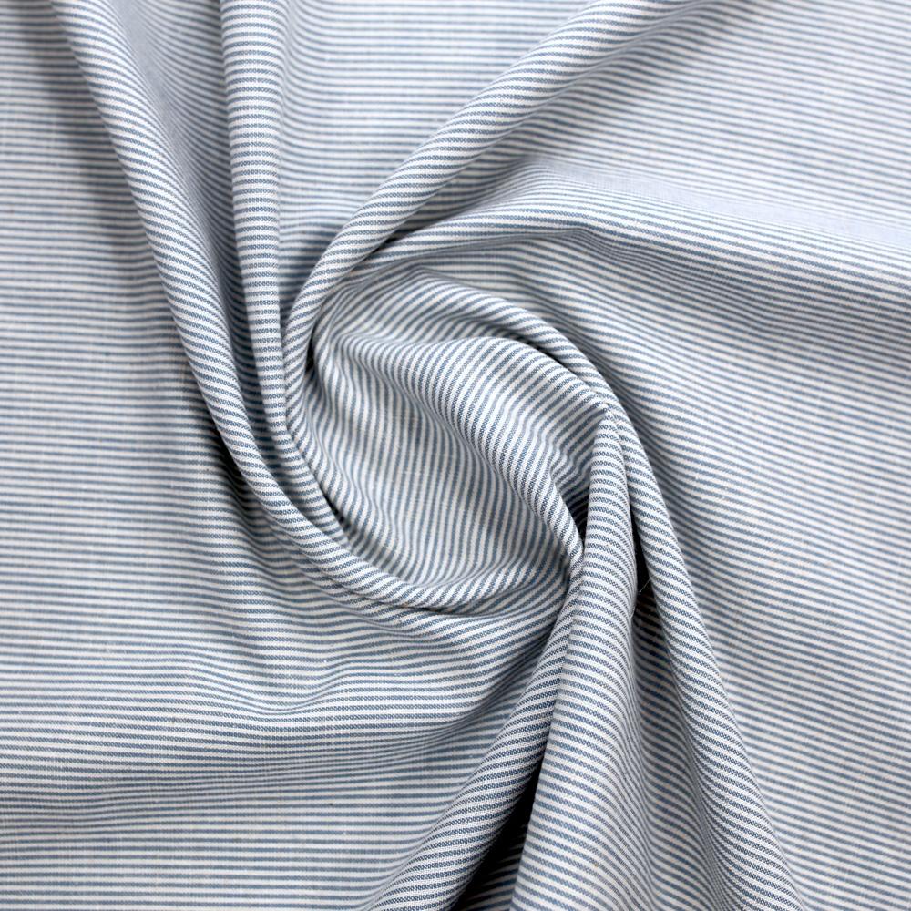 Kanayasu Yarn Dyed Cotton Linen Chambray Washer Finish - Light Blue - 50cm
