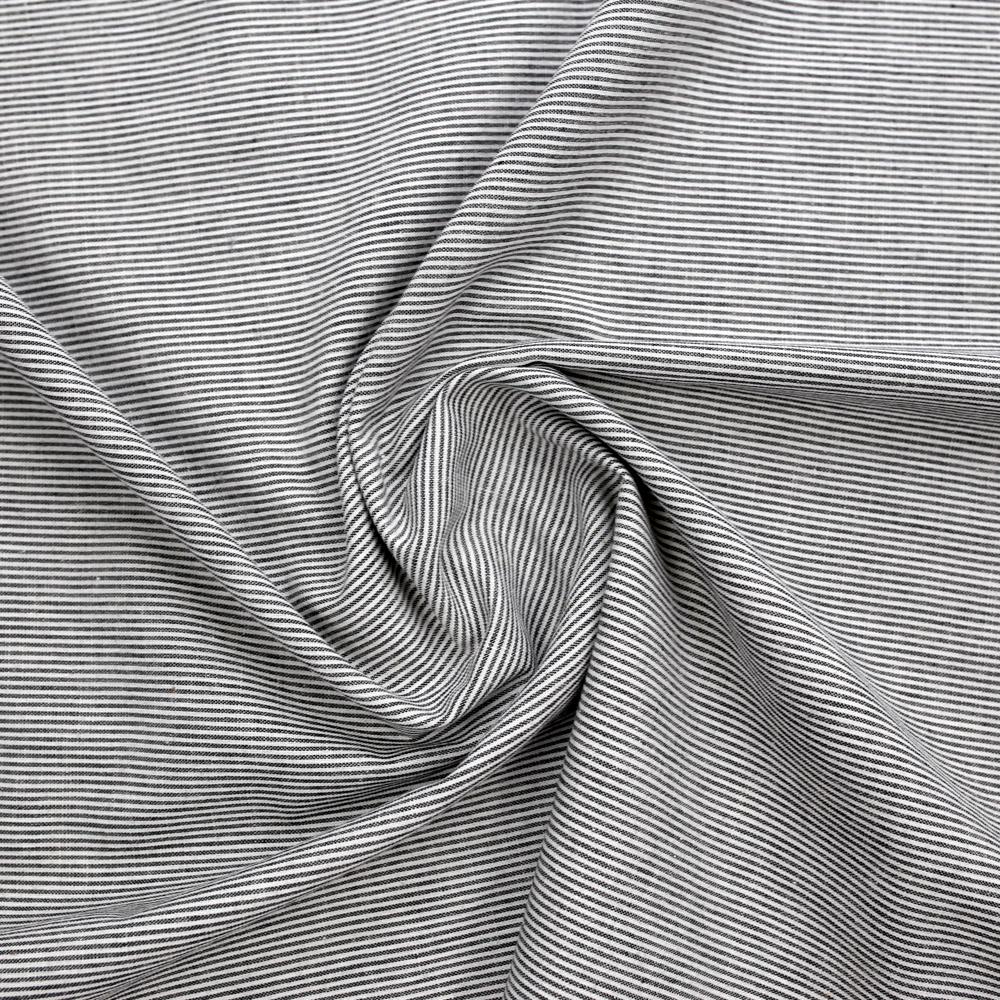 Kanayasu Yarn Dyed Cotton Linen Chambray Washer Finish - Black - 50cm