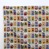 Hishiei Cats Cocoland Can Food Cotton Canvas Oxford - Beige - 50cm