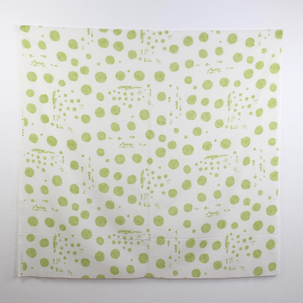 Warabi Water Jade Dots Cotton Linen Sheeting Air Tumbler Finish - Green - 50cm