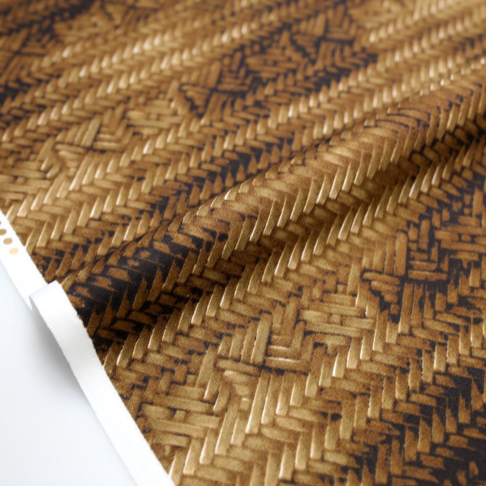 Kokka Basket Weave Cotton Oxford - Light Brown - 50cm
