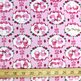 Sanrio Hello Kitty My Melody Strawberry Frame - Cotton Canvas - Pink - 50cm