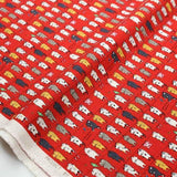 Kobayashi Cats Clothesline Cotton Canvas - Red - 50cm