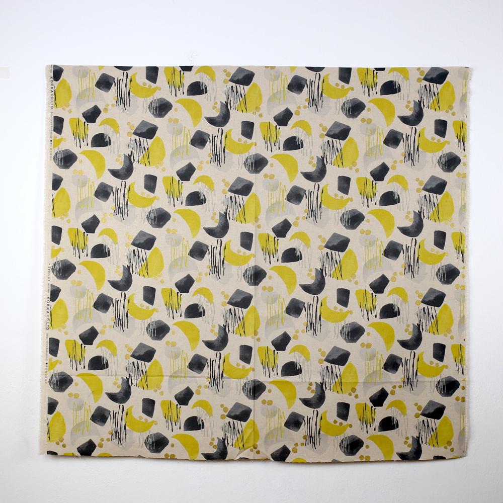 Kokka Color Me Happy Geometric Canvas - Mustard - 50cm
