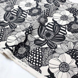 Kobayashi Large Floral Cotton Linen Canvas - Beige - 50cm
