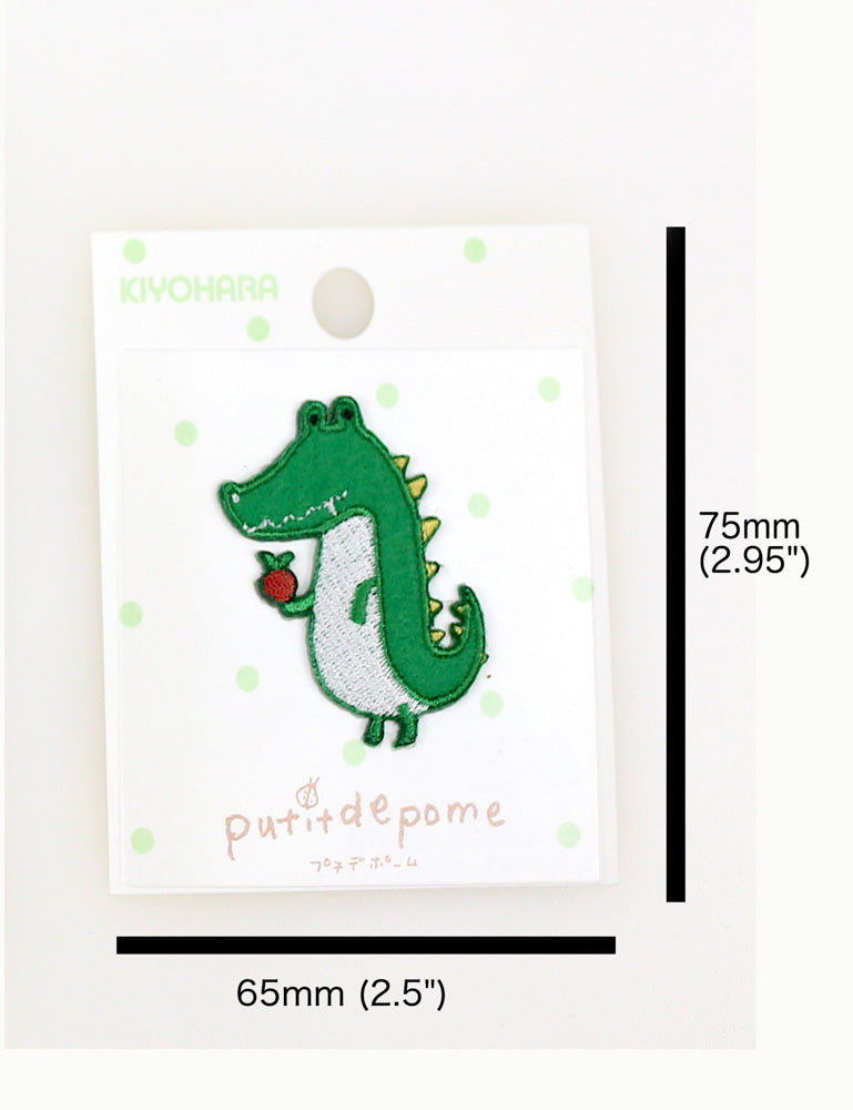 Putidepome Embroidered Iron On Patches - Mini - One Crocodile - Nekoneko Fabric