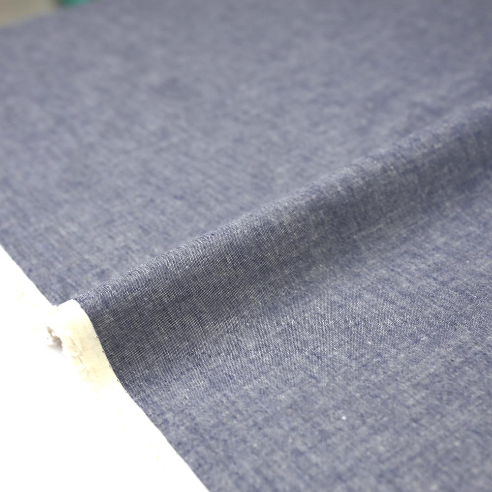 Kanayasu Yarn Dyed Cotton Linen Chambray Washer Finish - Navy - 50cm