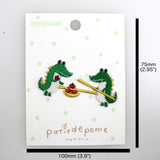 Putidepome Embroidered Iron On Patches - Two Crocodiles - Nekoneko Fabric